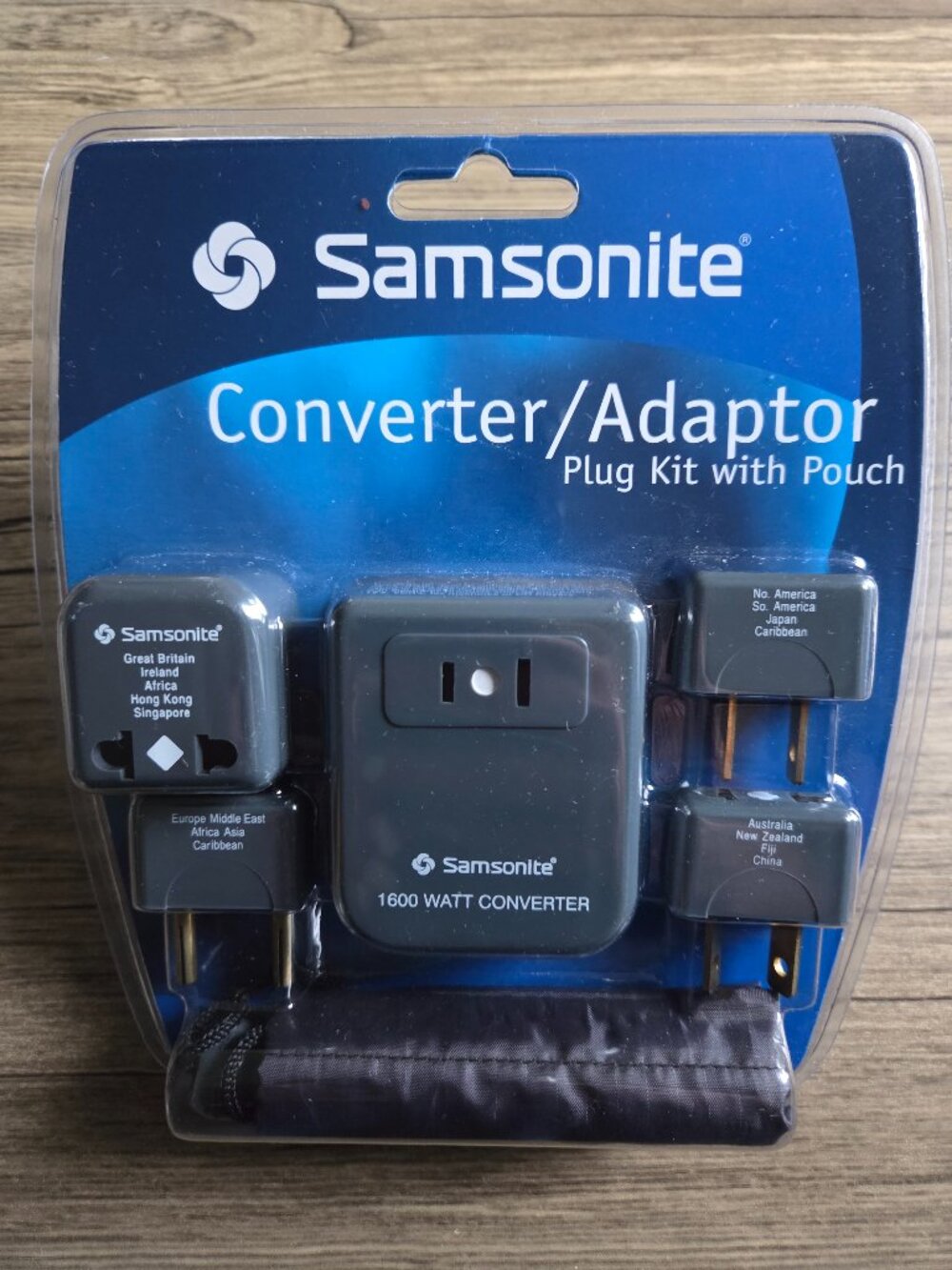 Samsonite Dark Gray Converter/Adaptor Plug Kit Kit with Pouch